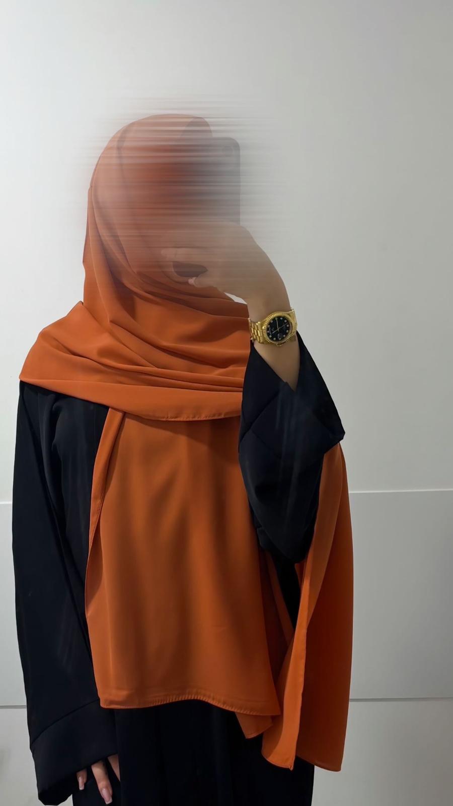 Hijab soie de Medine orange